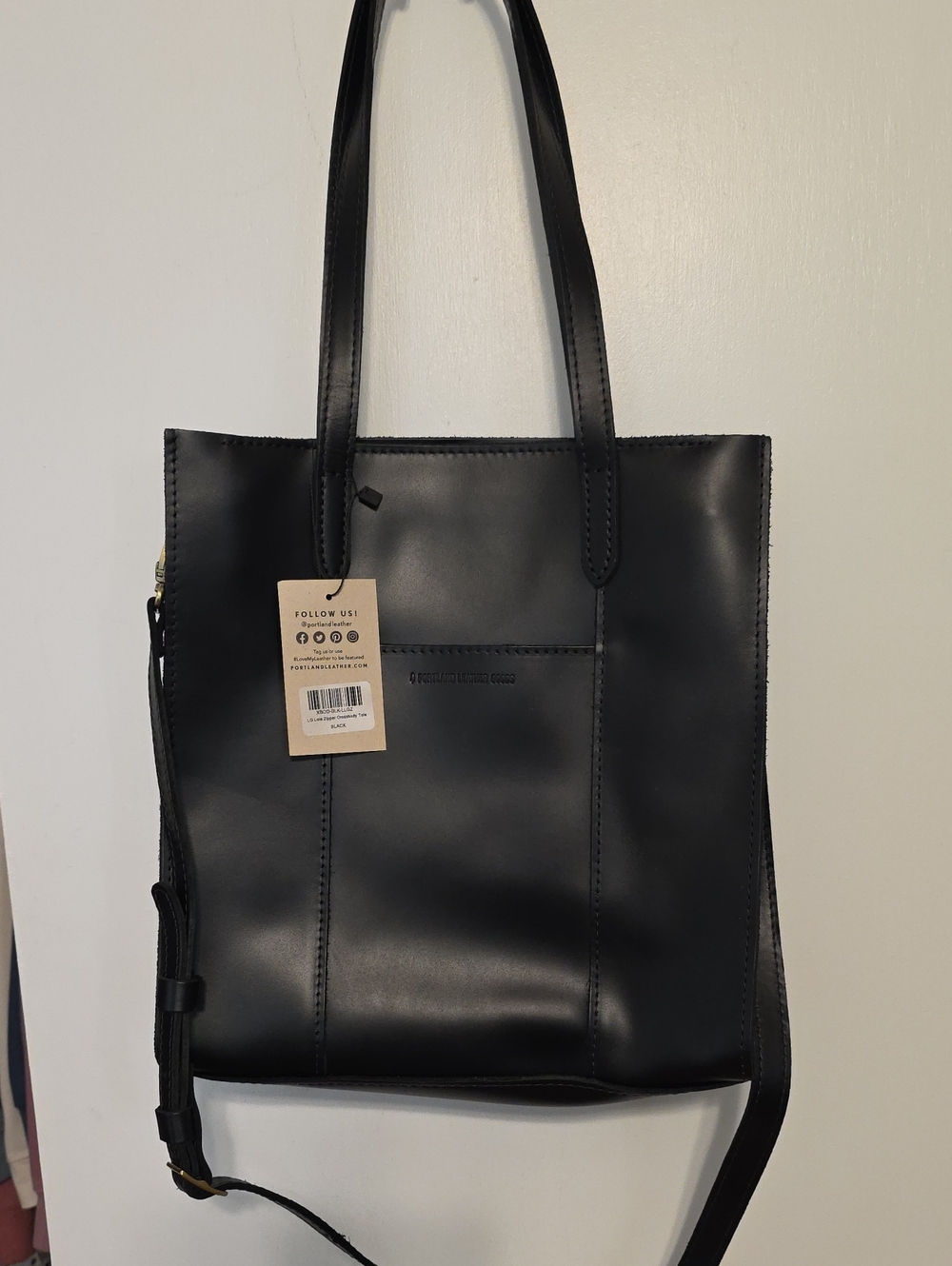 Portland Leather Black Leather Tote Bag